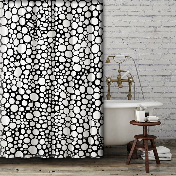 black & white shower curtains