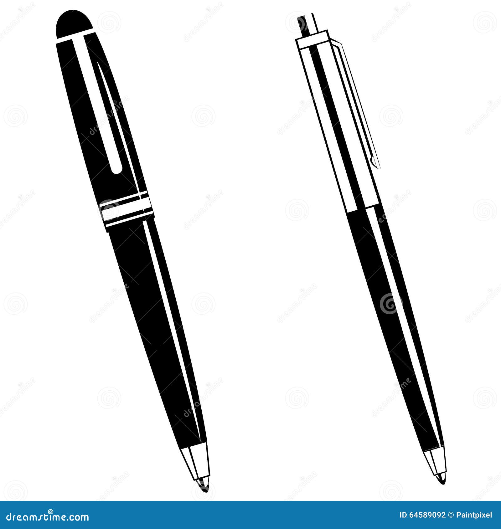 black and white pen clipart