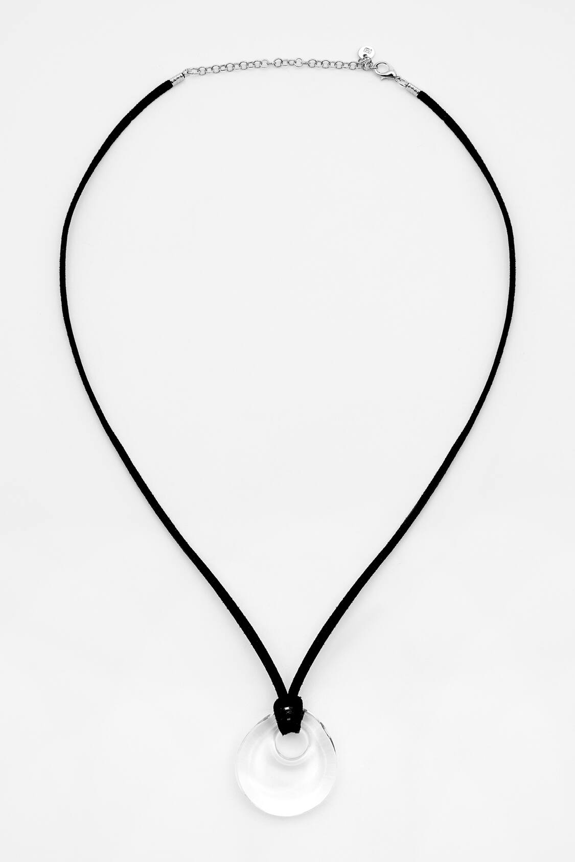 black cord necklace with pendant