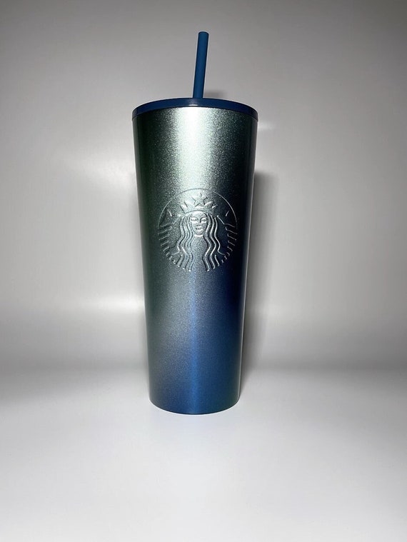 blue and green starbucks cup