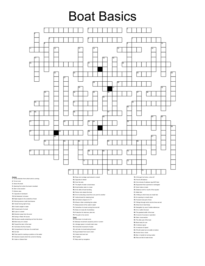 boat crossword