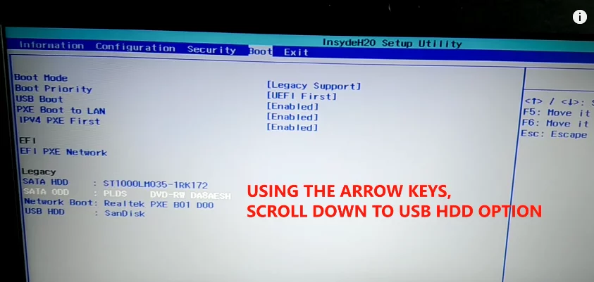 boot lenovo from usb