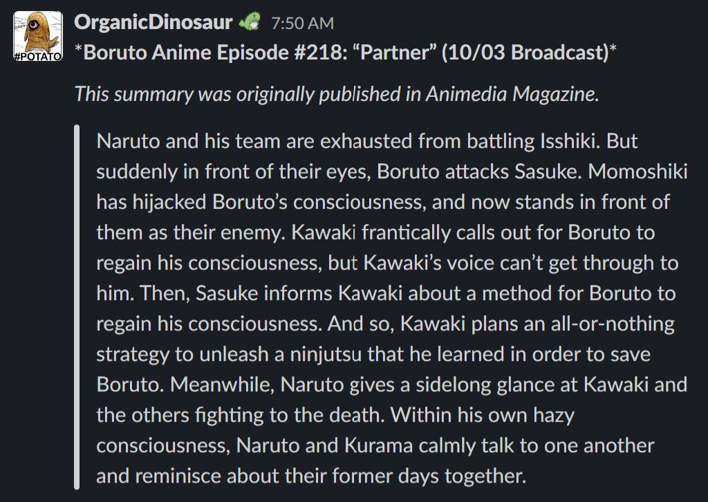 boruto episode summary