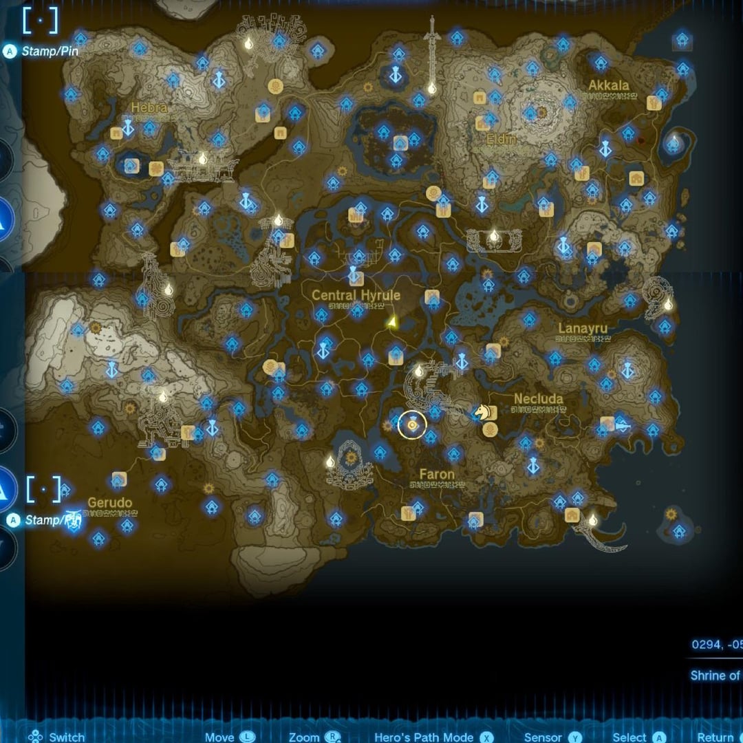 botw all shrines map