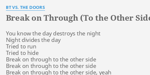 break on through to the other side lyrics