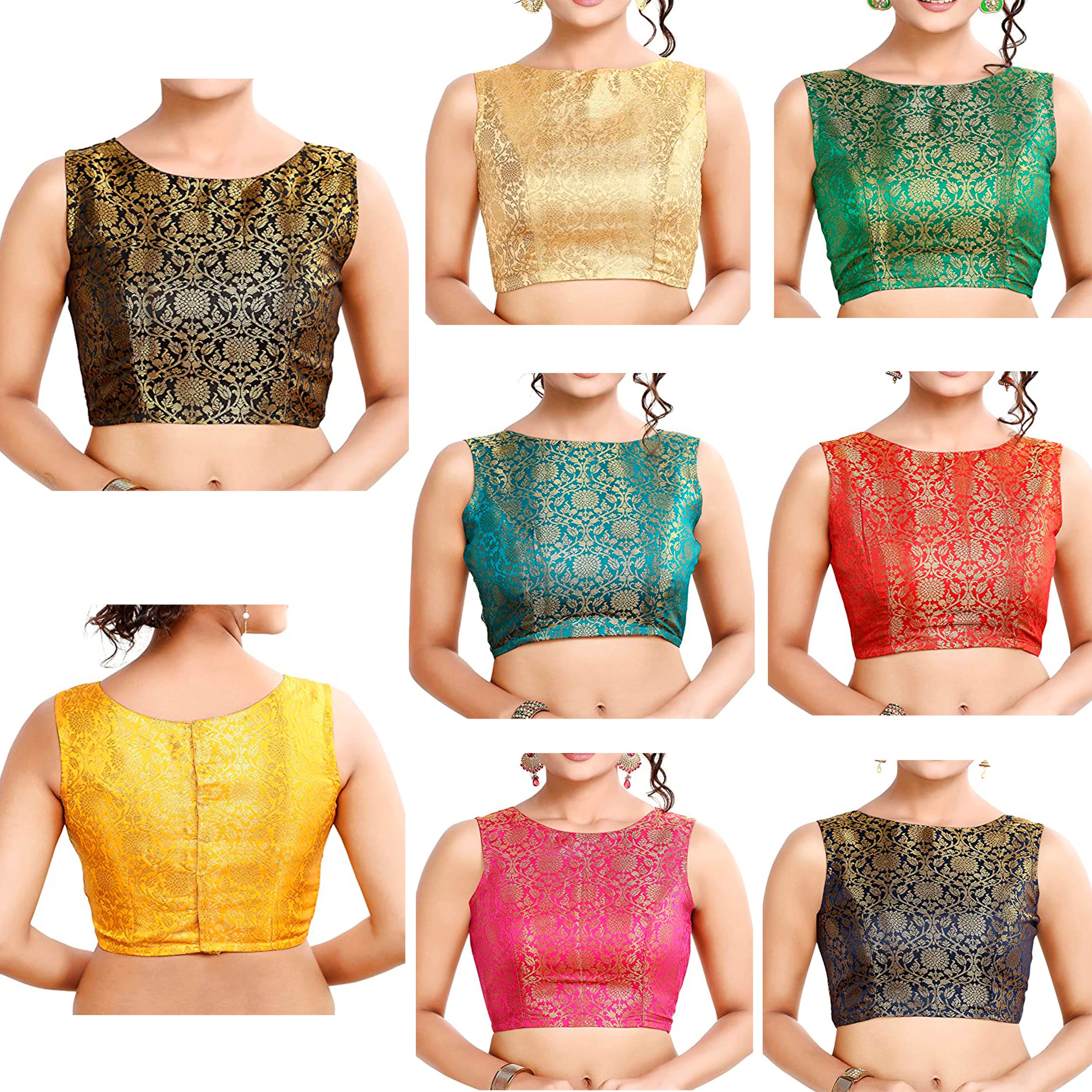 brocade sleeveless blouse