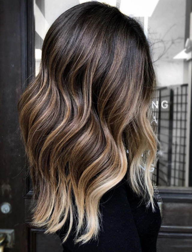 brown hair with blonde highlights medium length