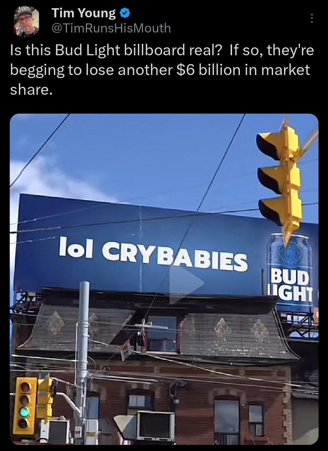 bud light lol crybabies billboard