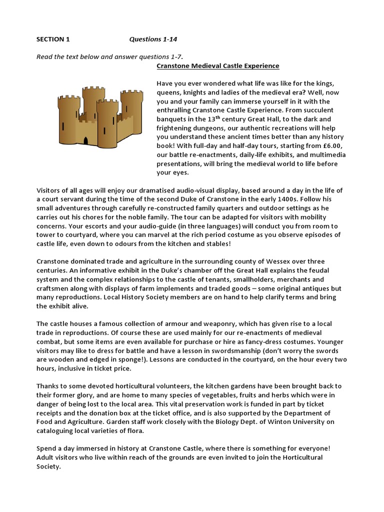 build a medieval castle reading answers