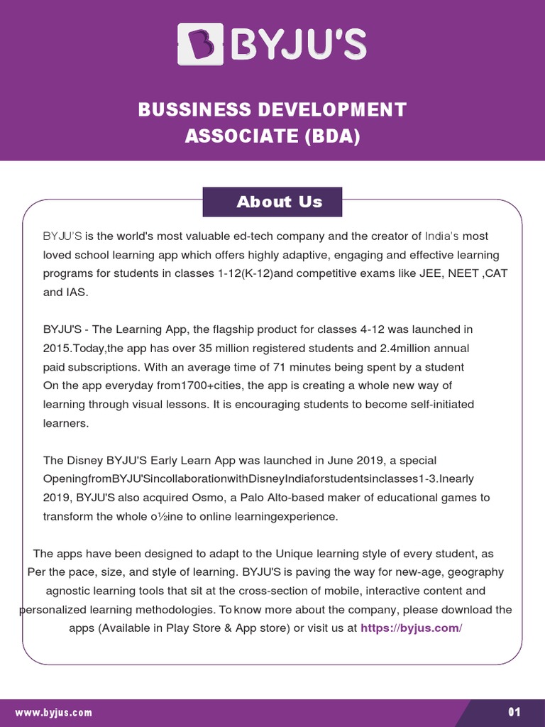 business development associate in byjus