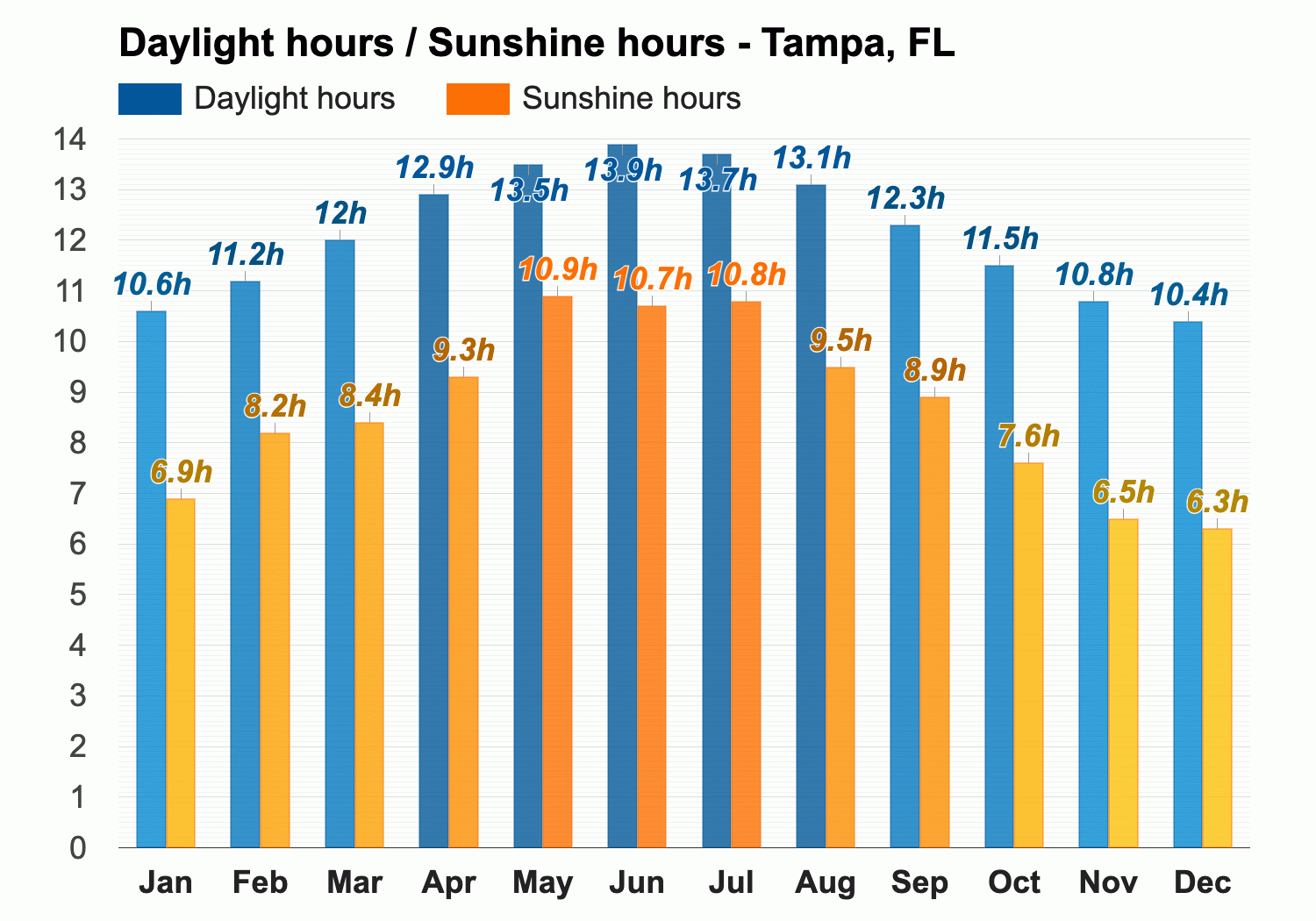 yearly weather in tampa florida