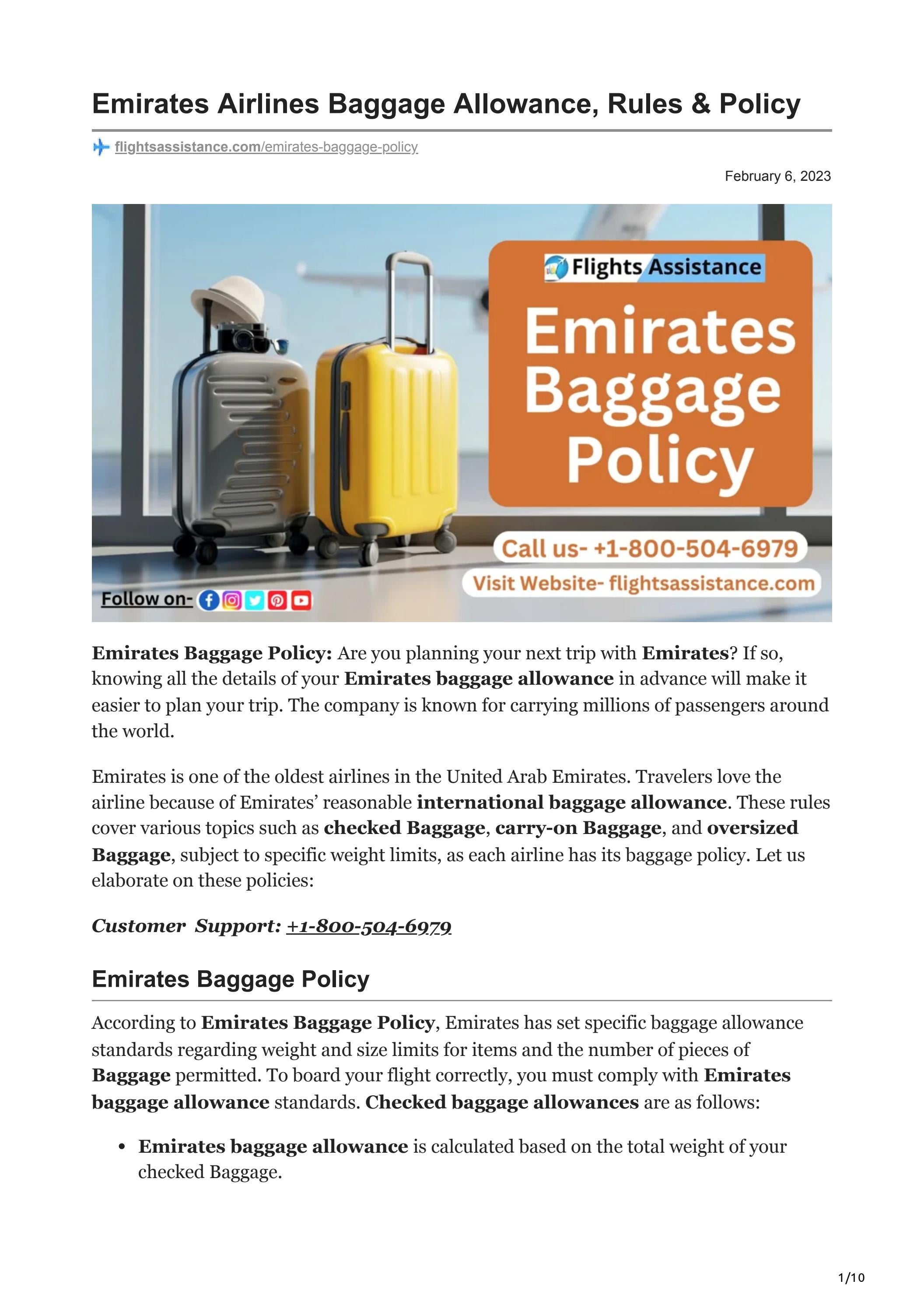 fly emirates baggage allowance