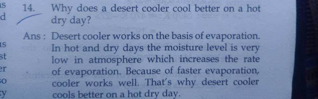 why does a desert cooler cool better on a hot