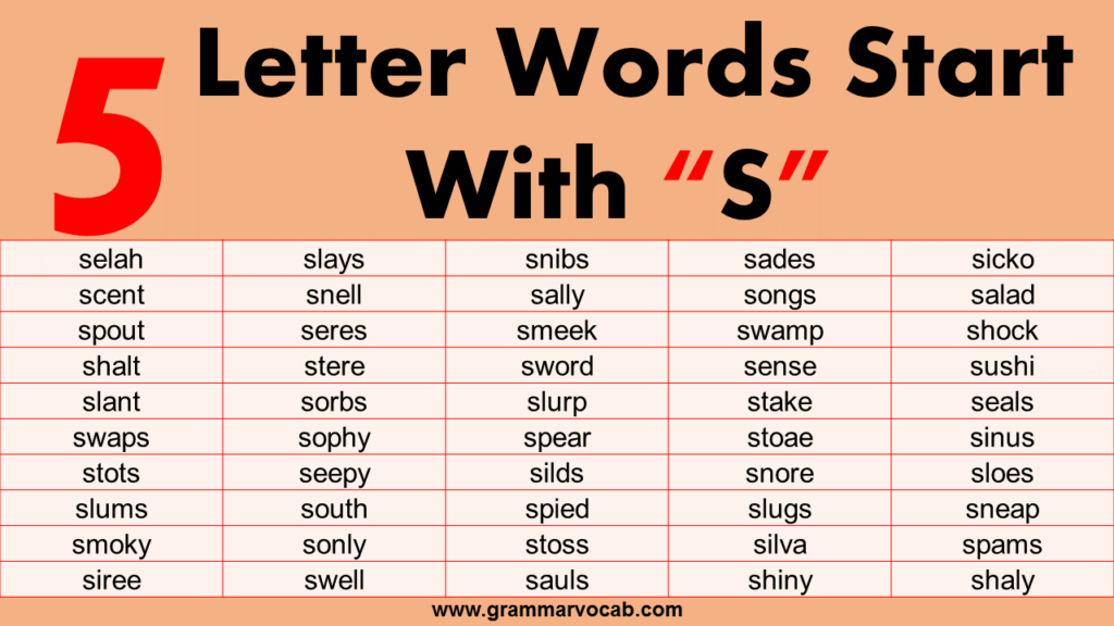 five letter words starting with s n a