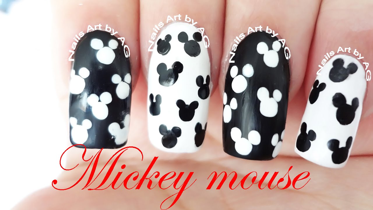 uñas de mickey mouse paso a paso