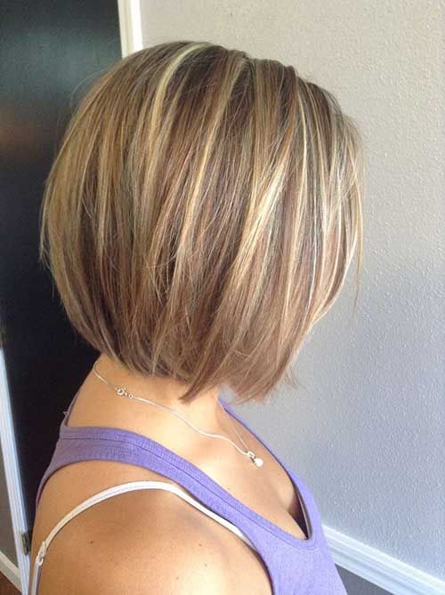 bob cut with blonde highlights