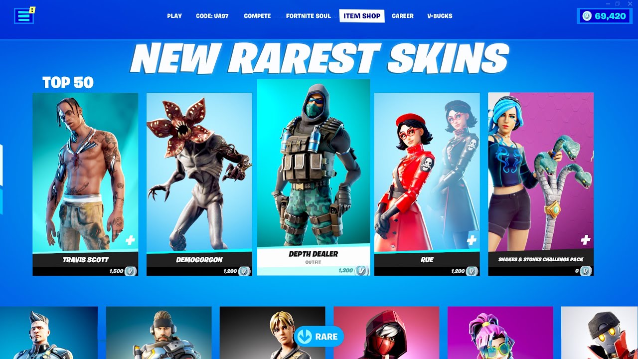 most rare fortnite items