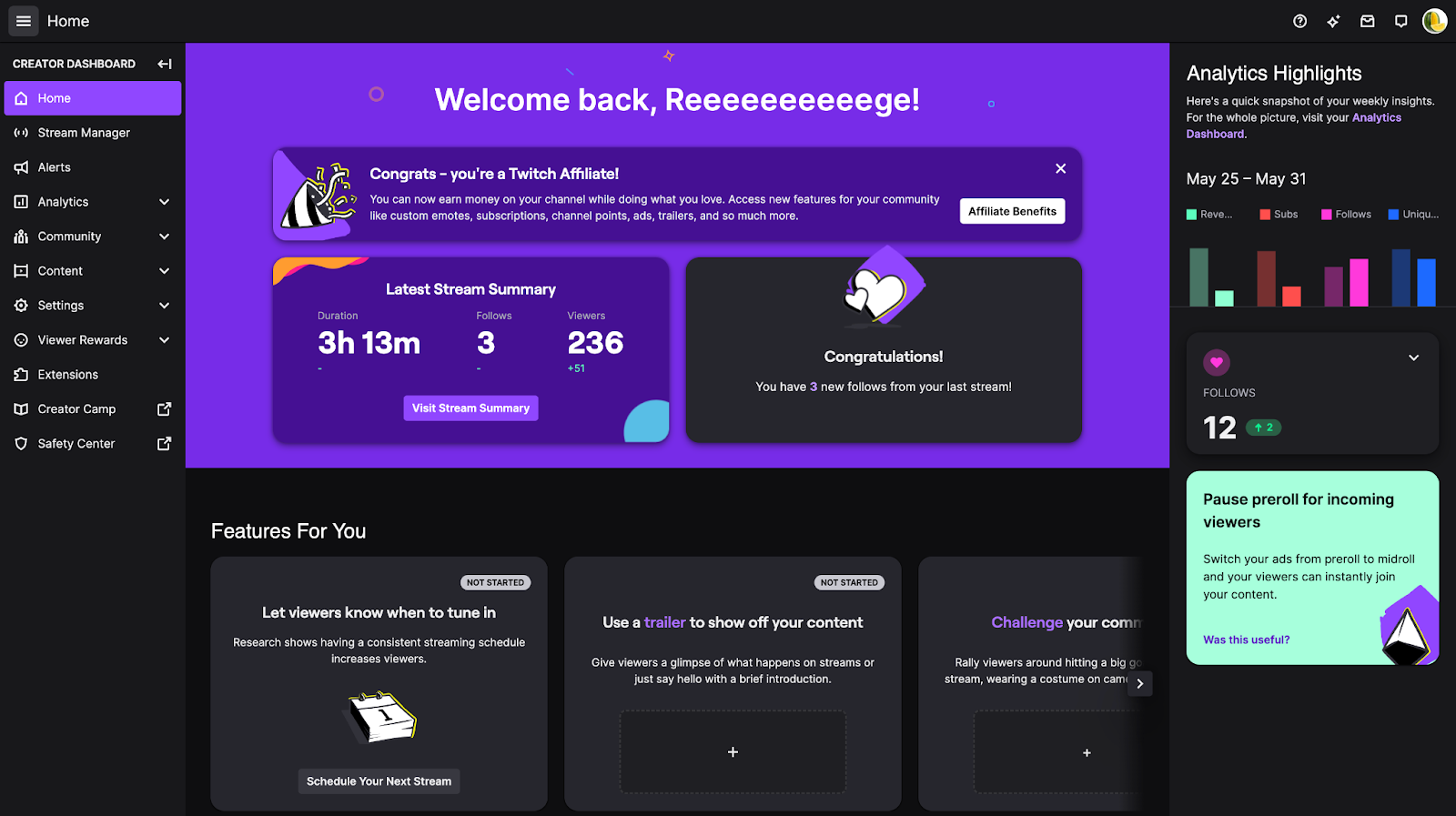 twitch dashboard