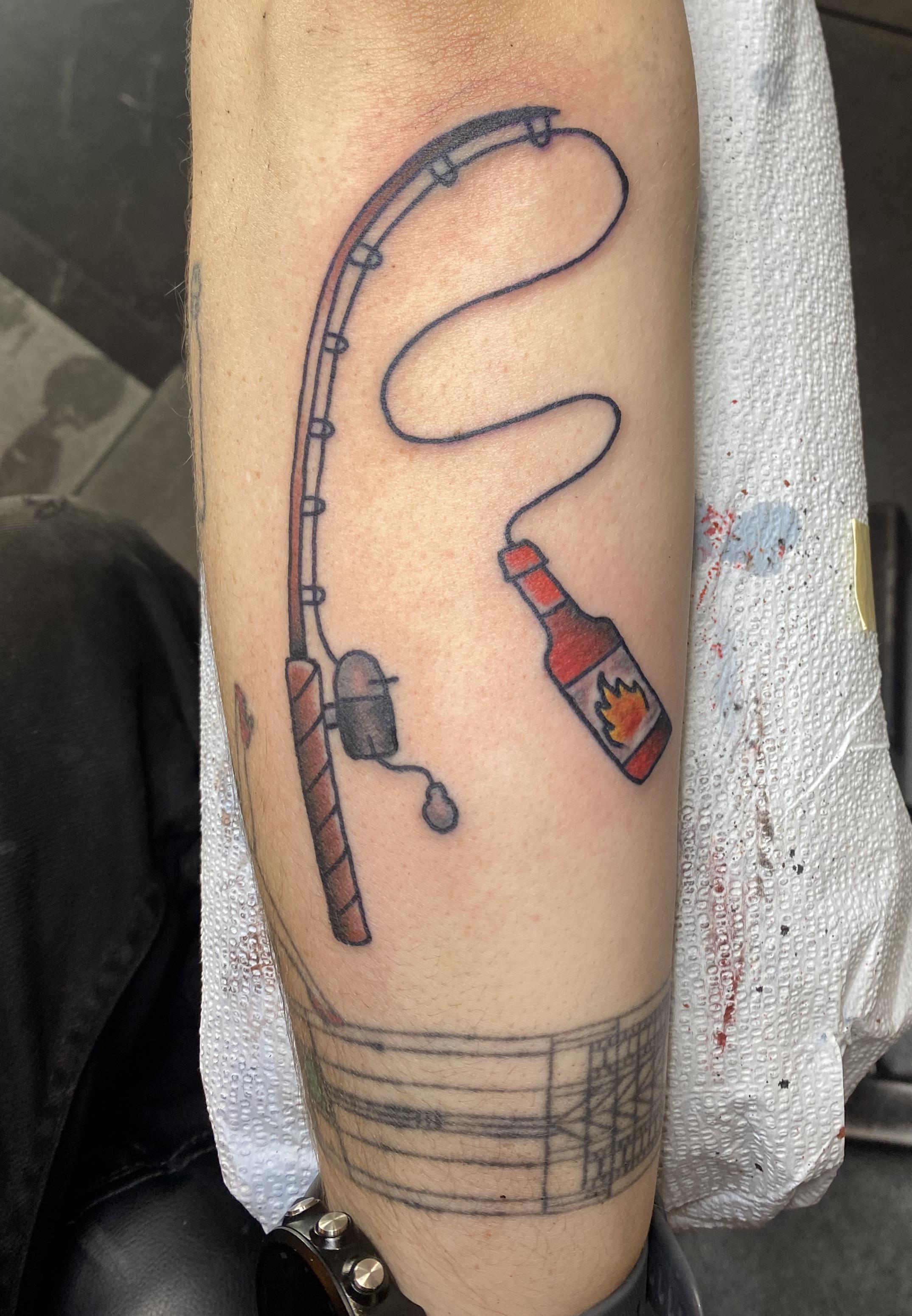 fishing pole tattoo