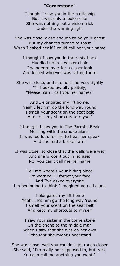 lyrics of cornerstone