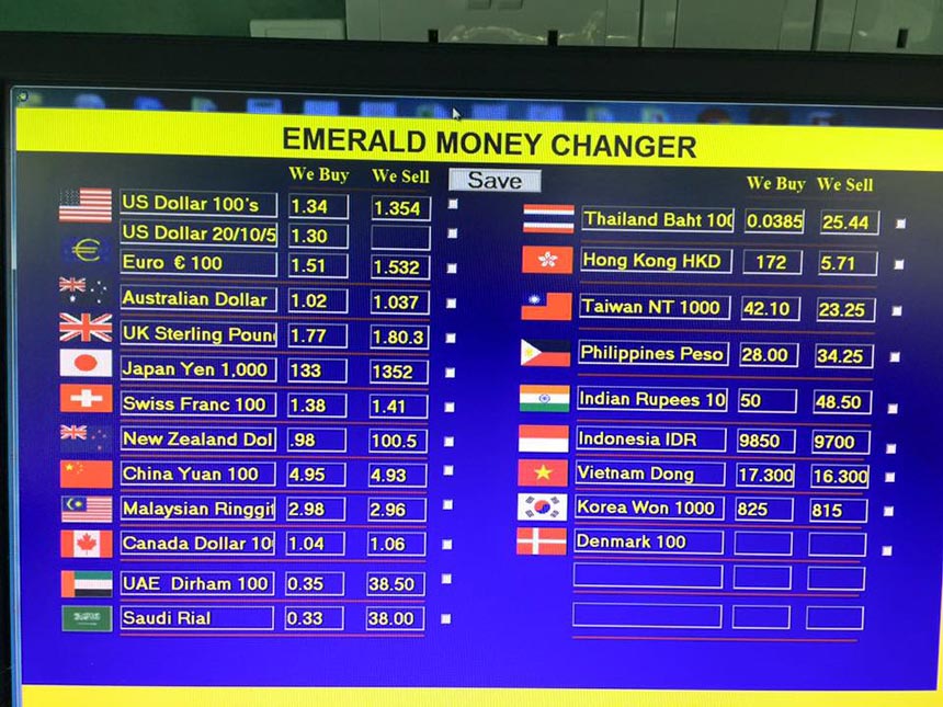 core pacific money exchange dollar rate