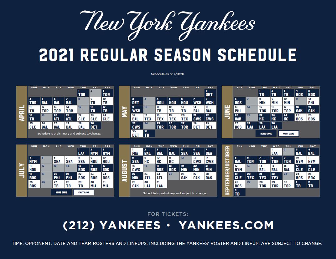 yankees schedule