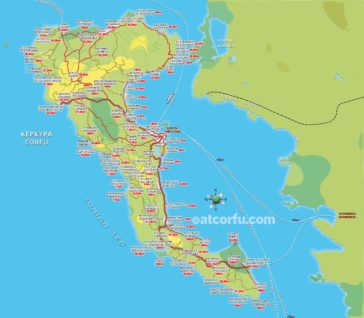 corfu green bus map