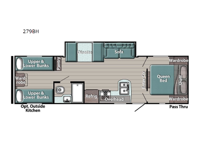 camper with 4 bunk beds