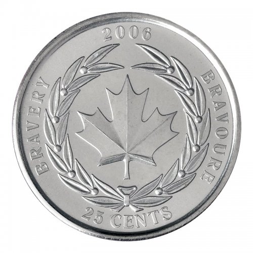 canada 25 cents 2006 bravery