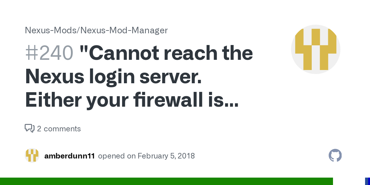 cannot reach the nexus login server either your firewall