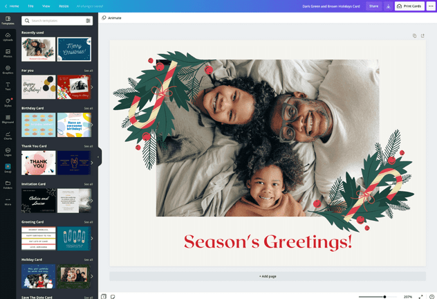 canva christmas card template