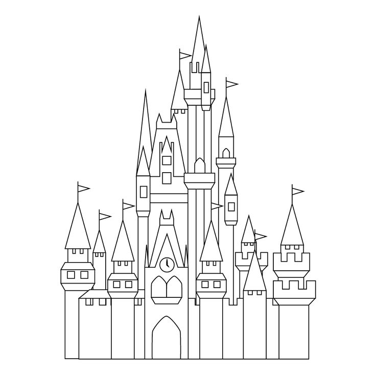 cartoon disney castle drawing