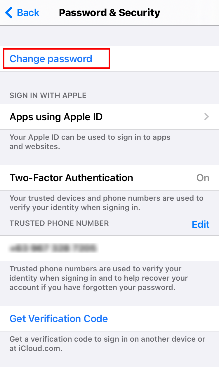 icloud number change