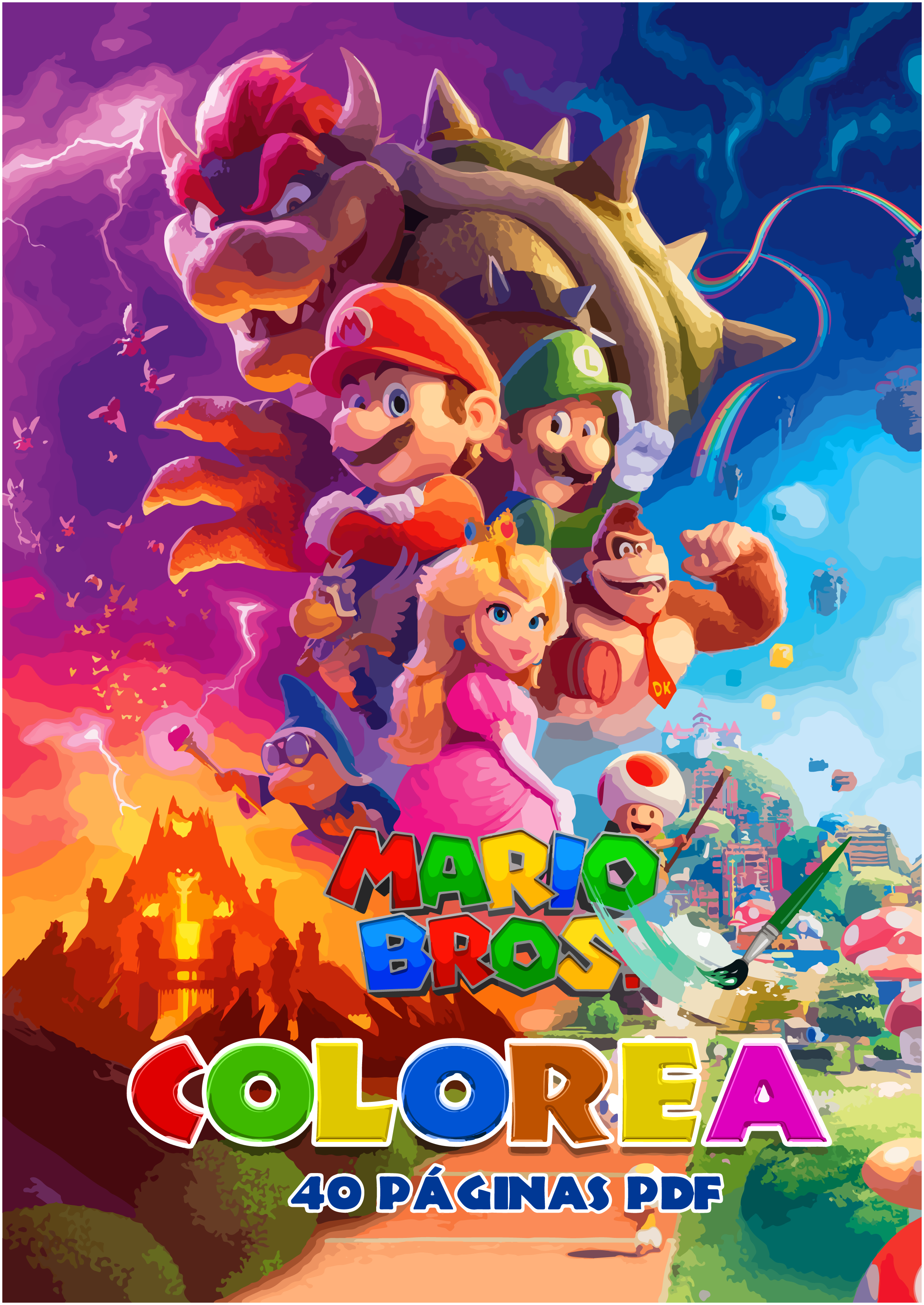 libro colorear mario bros