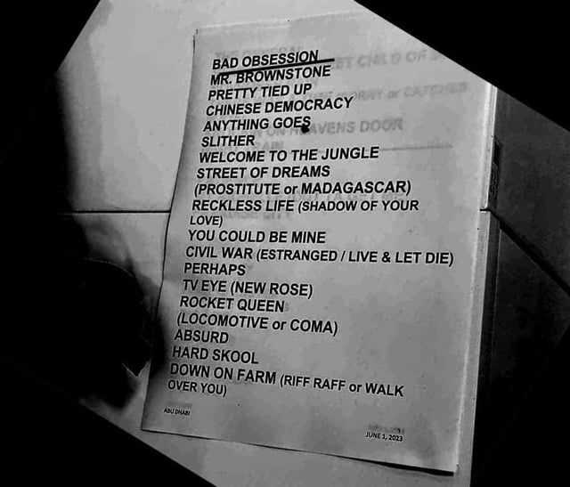 g n r setlist 2023