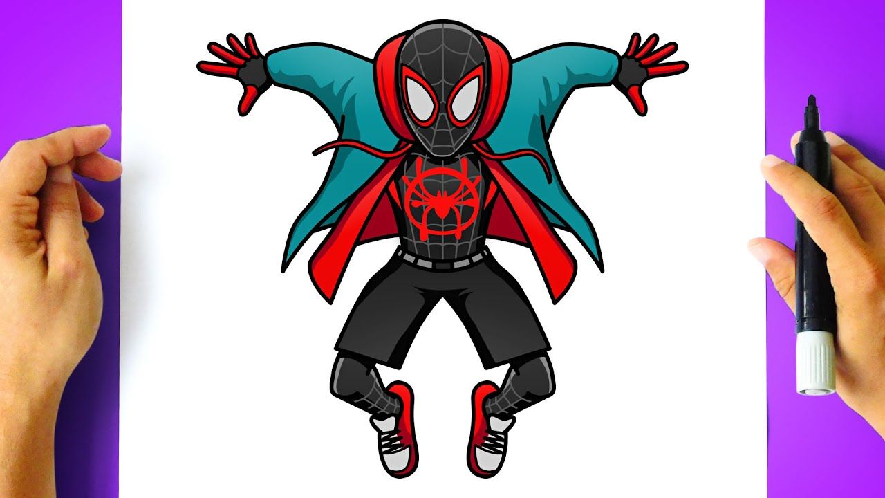 miles morales spiderman drawing