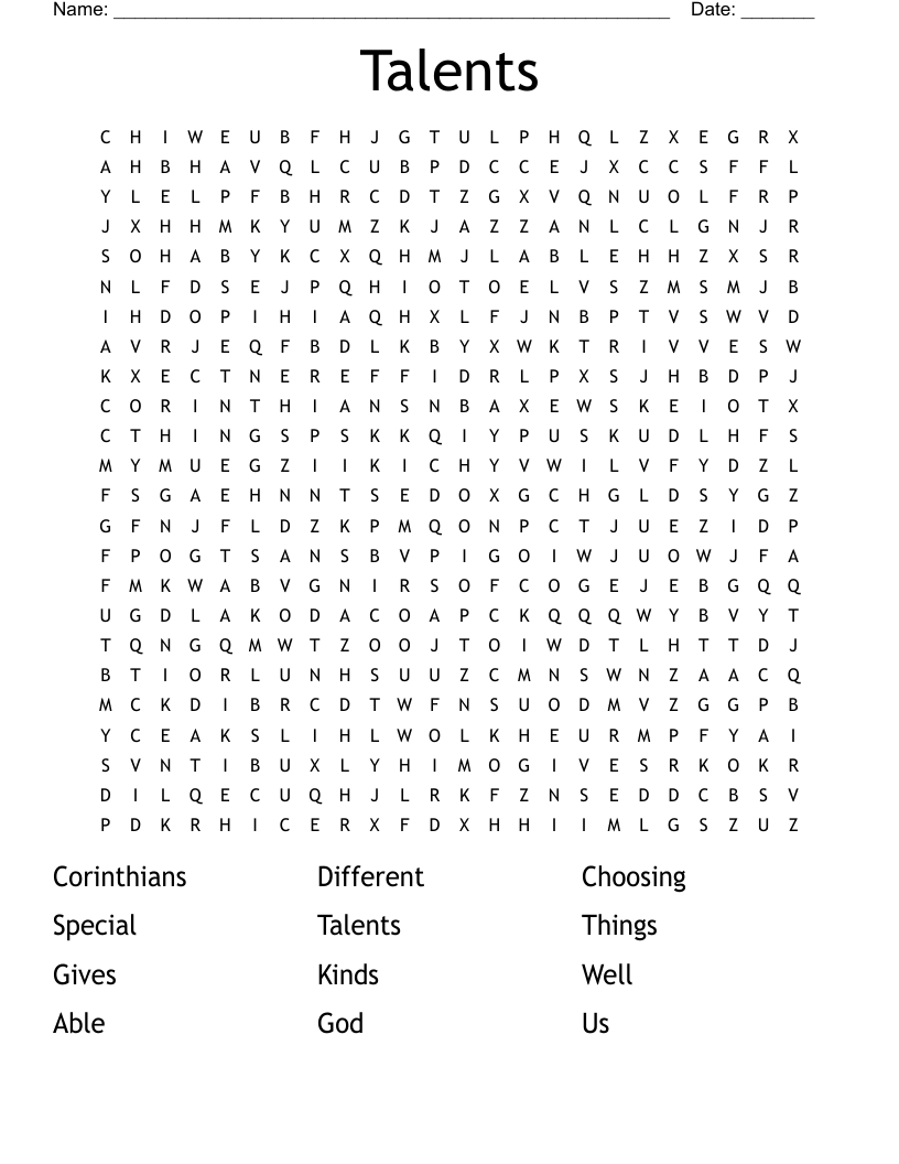 special talent crossword