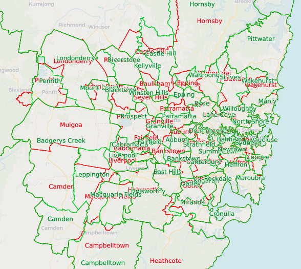 electorate maps nsw