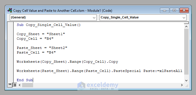 cells paste vba