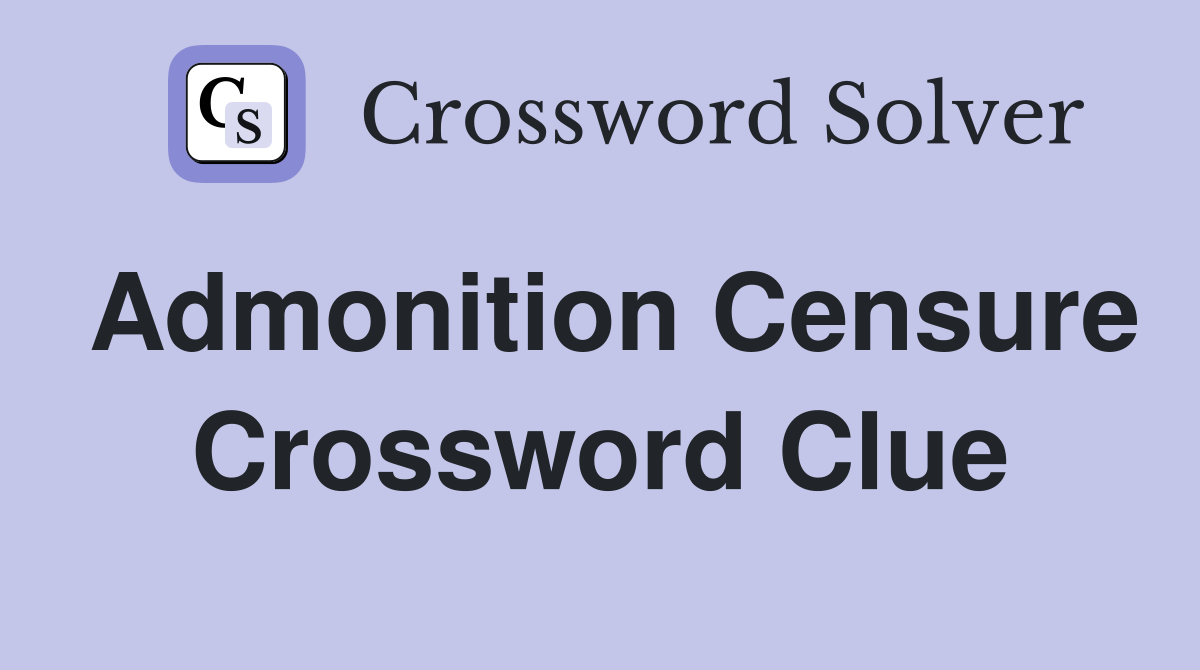 censure crossword clue