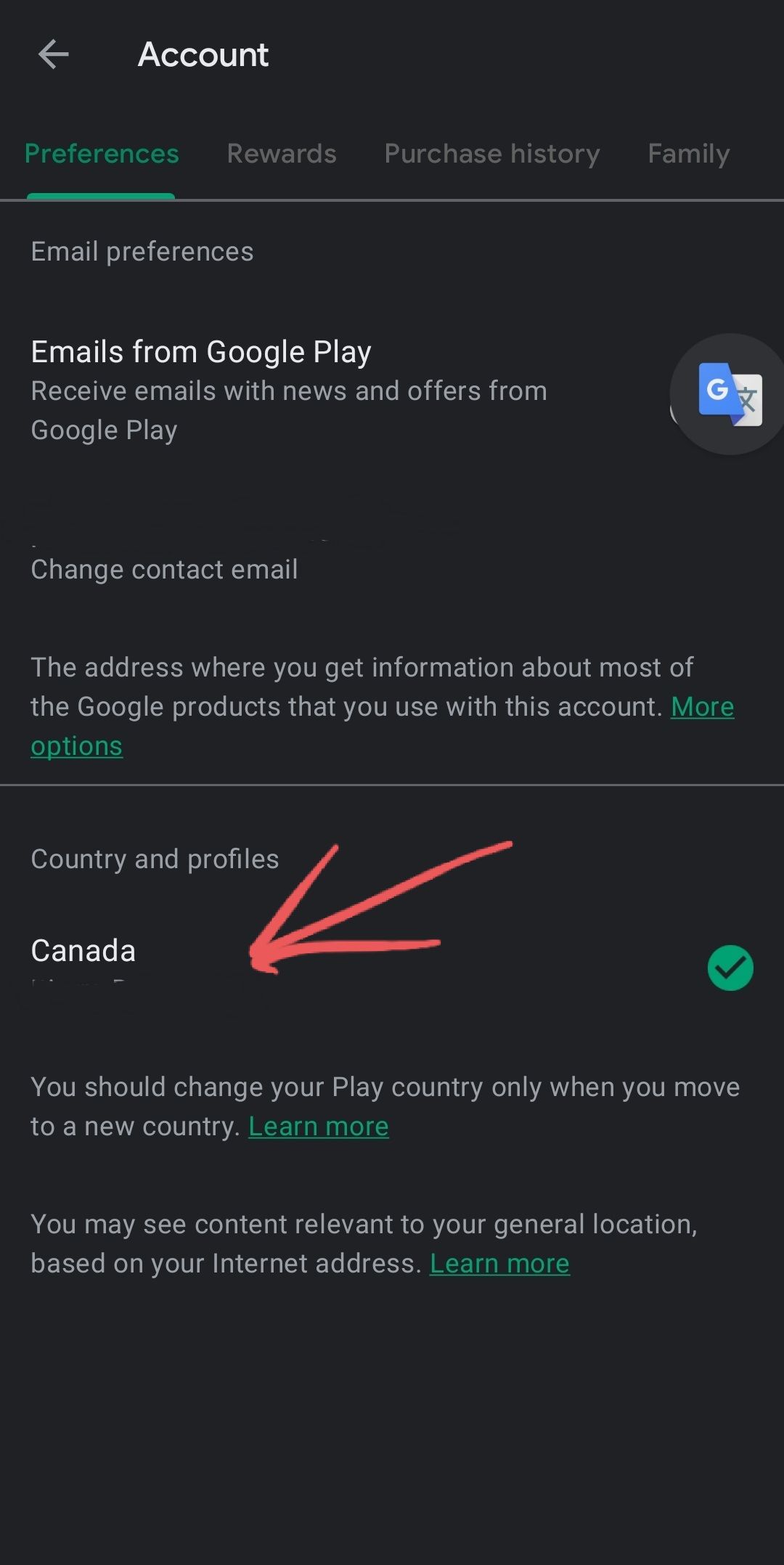 change country on samsung account