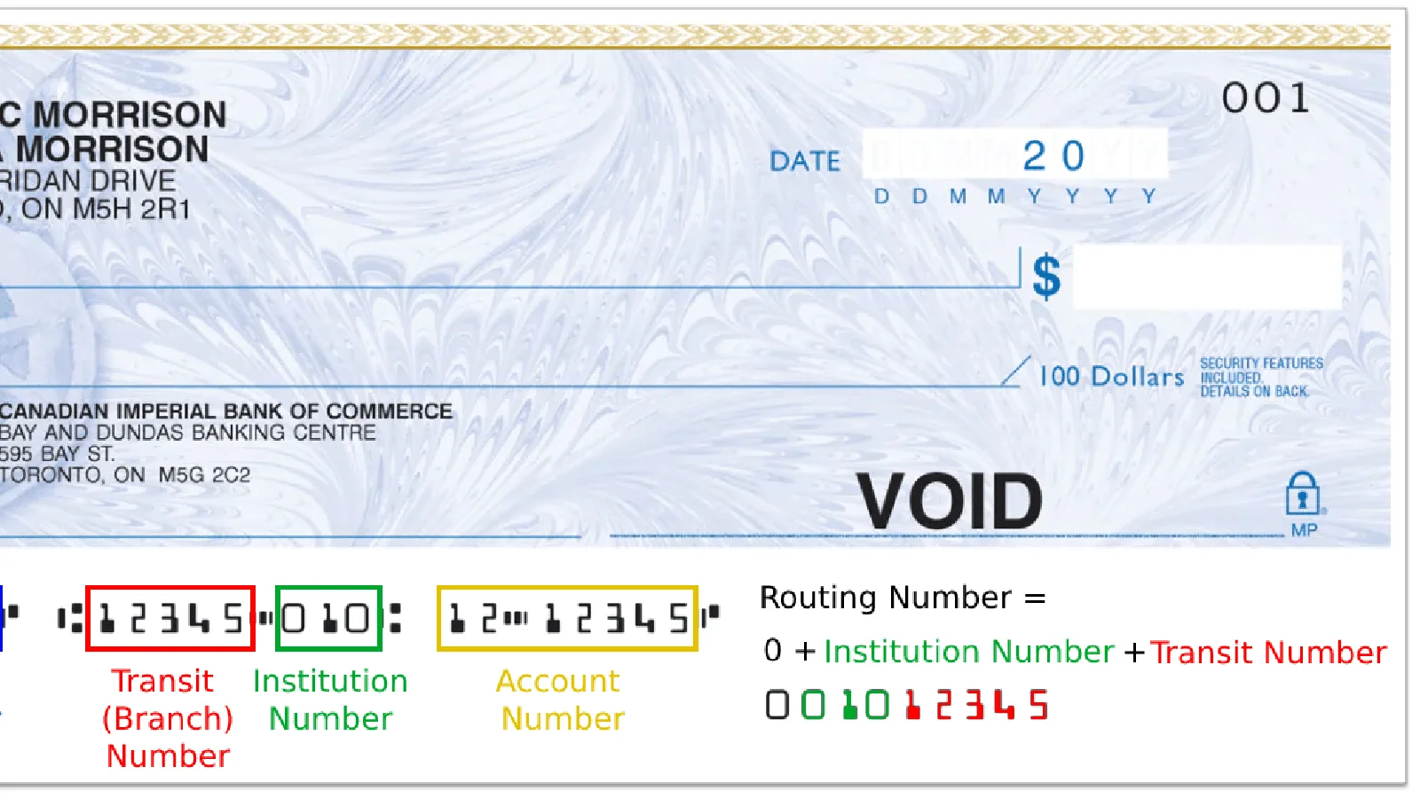 bank of montreal transit number