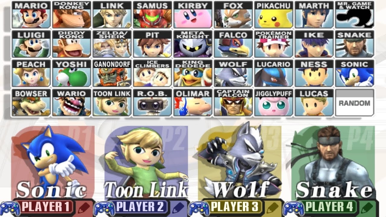 characters in super smash brawl