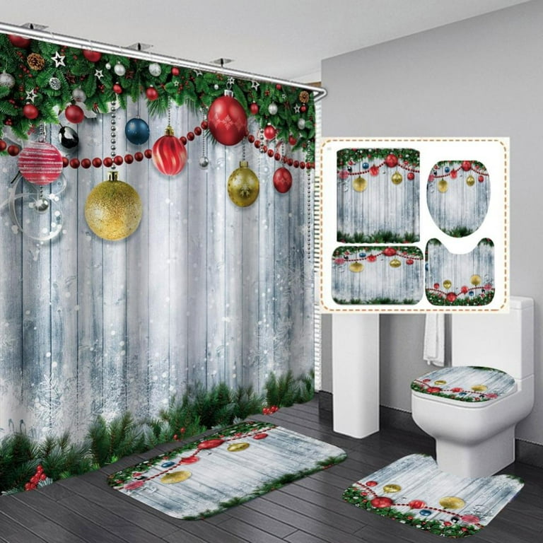 cheap christmas shower curtains