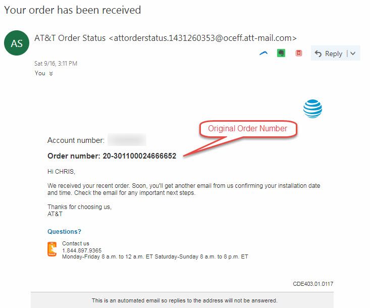 check my order at&t