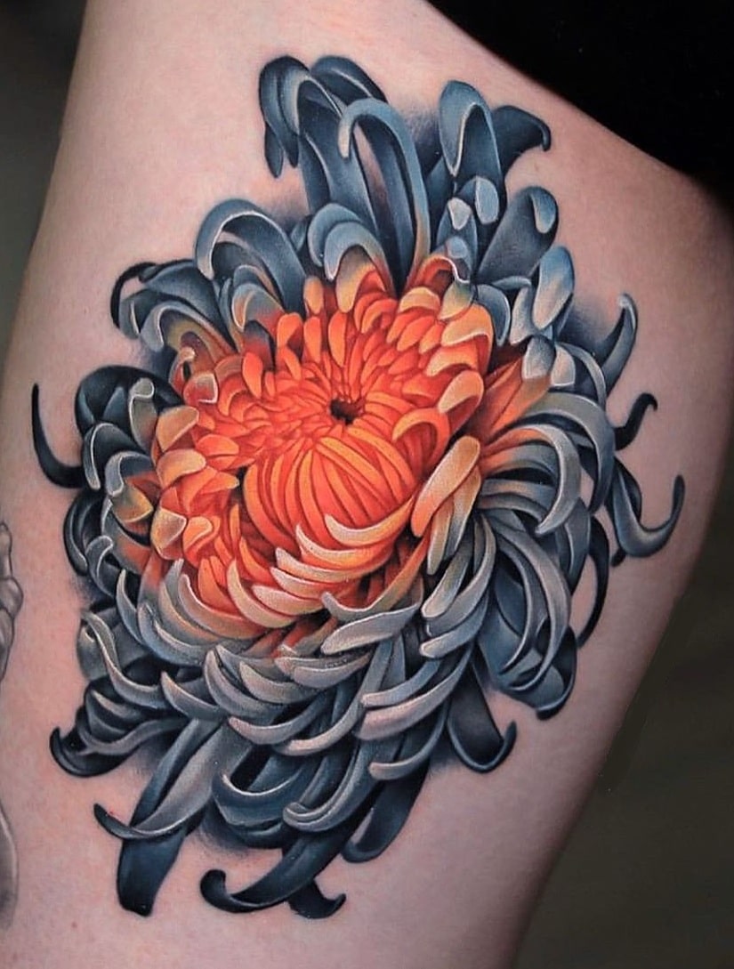 chrysanthemum flower tattoo meaning