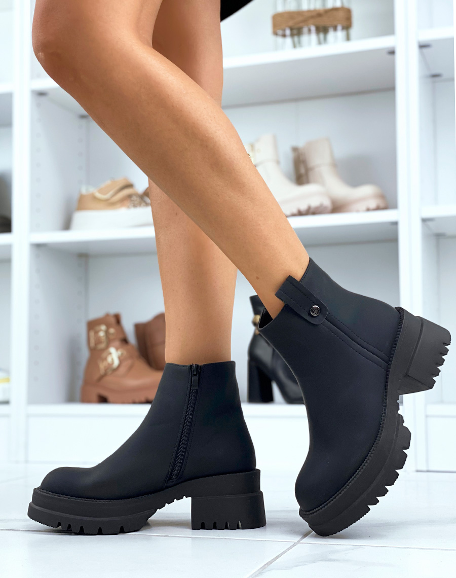 chunky heel ankle boots