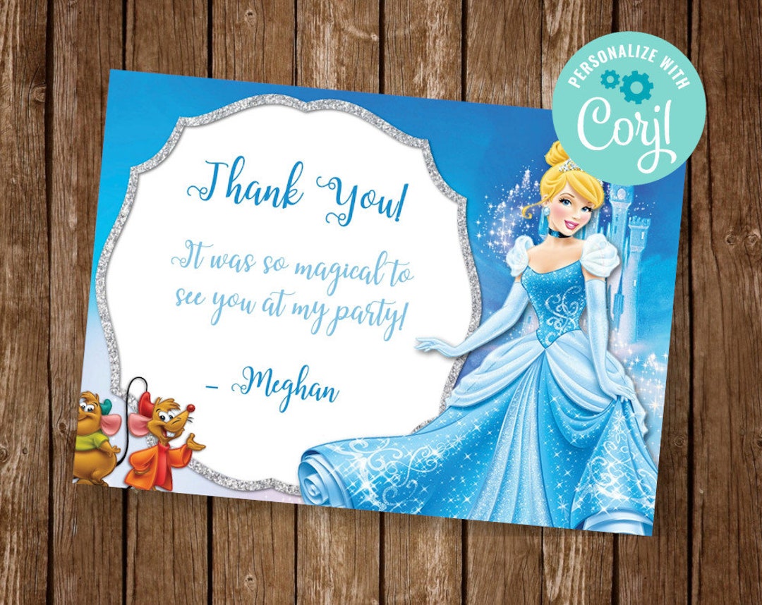 cinderella thank you cards