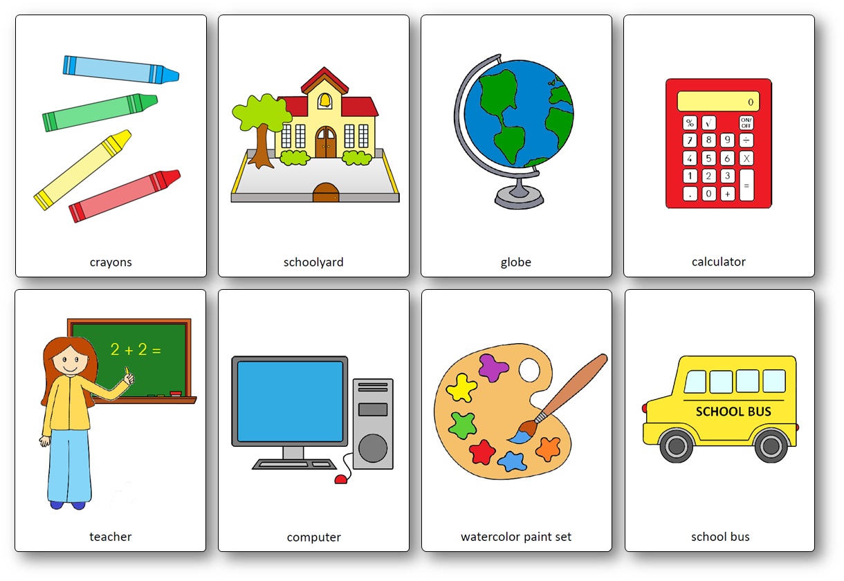 classroom objects flashcards