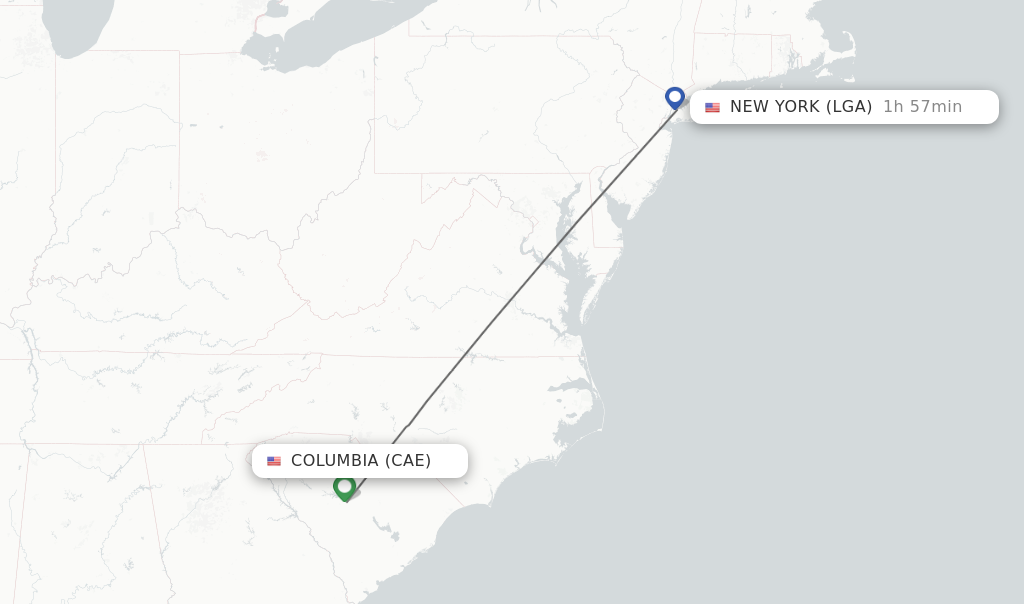 columbia to new york distance